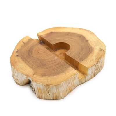NMH-02 - Lrg Gamal Wood Phone Holder - Whitewash - Sold in 1x unit/s per outer
