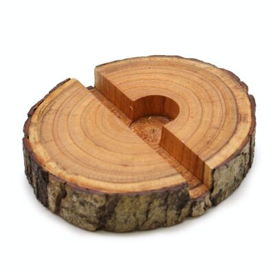 NMH-04 - Small Log Phone Holder (full slice) - Natural - Sold in 1x unit/s per outer