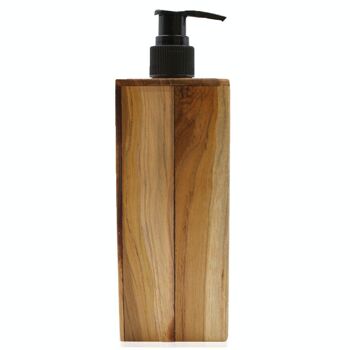 NSD-02 - Distributeurs de savon en bois de teck carré - 250 ml - Vendu en 6x unité/s par extérieur 1