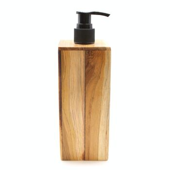 NSD-02 - Distributeurs de savon en bois de teck carré - 250 ml - Vendu en 6x unité/s par extérieur 2