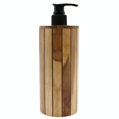 NSD-03 - Dispenser di sapone in legno di teak rotondi - 250 ml - Venduto in 6x unità/s per esterno