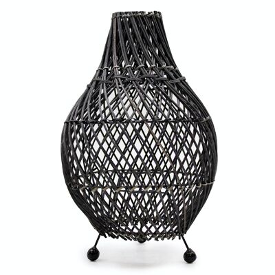 RTL-03 - Rattan Table Lamps - Black - Sold in 1x unit/s per outer
