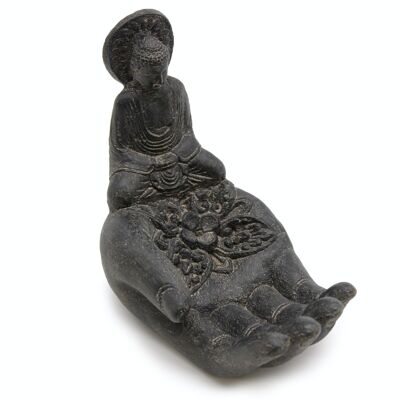 SCV-05 - Buddha & Hand Incense Burner (black) - Sold in 1x unit/s per outer
