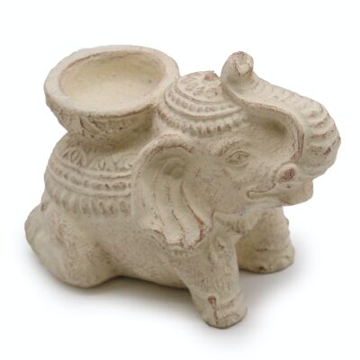 SCV-09 - Elephant Incense & Candle Holder (cream) - Sold in 1x unit/s per outer