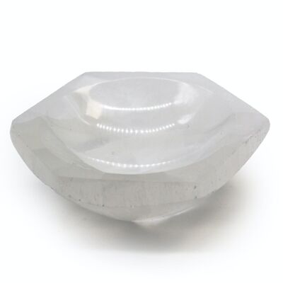 SelB-10 - Selenite Hex Bowl - 10cm - Sold in 1x unit/s per outer