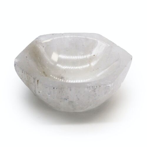 SelB-11 - Selenite Hex Bowl - 6cm - Sold in 1x unit/s per outer