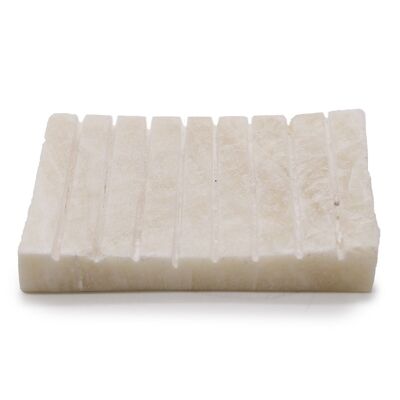 SSD-03 - White Onyx Ridged Soap Dish - Sold in 1x unit/s per outer