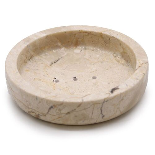SSD-06 - Round Honey Marble Flat Soap Dish - Sold in 1x unit/s per outer