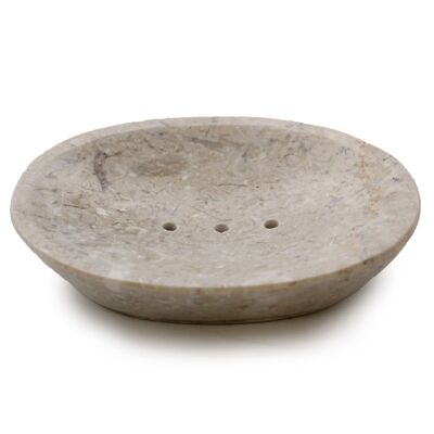 SSD-10 - Classic Oval Cream Marble Soap Dish - Sold in 1x unit/s per outer