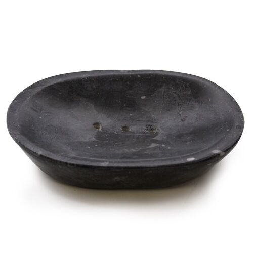 SSD-12 - Classic Oval Black Marble Soap Dish - Sold in 1x unit/s per outer