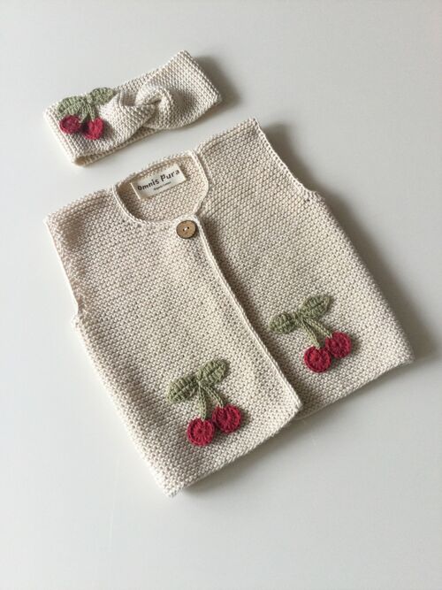Organic Hand Knitted Omnis Pura's Summer Cherry Vest