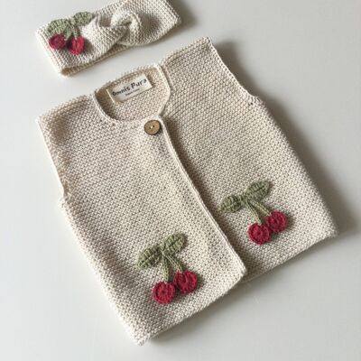 Organic Hand Knitted Omnis Pura's Summer Cherry Vest