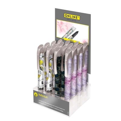 ONLINE 15x ink cartridge rollerball campus in a display | ergonomic rollerball | for students | in the counter display