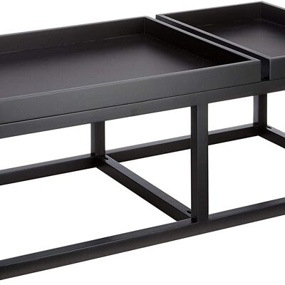 Rivet coffee table, wood, 107 x 55 x 38.5 cm, black