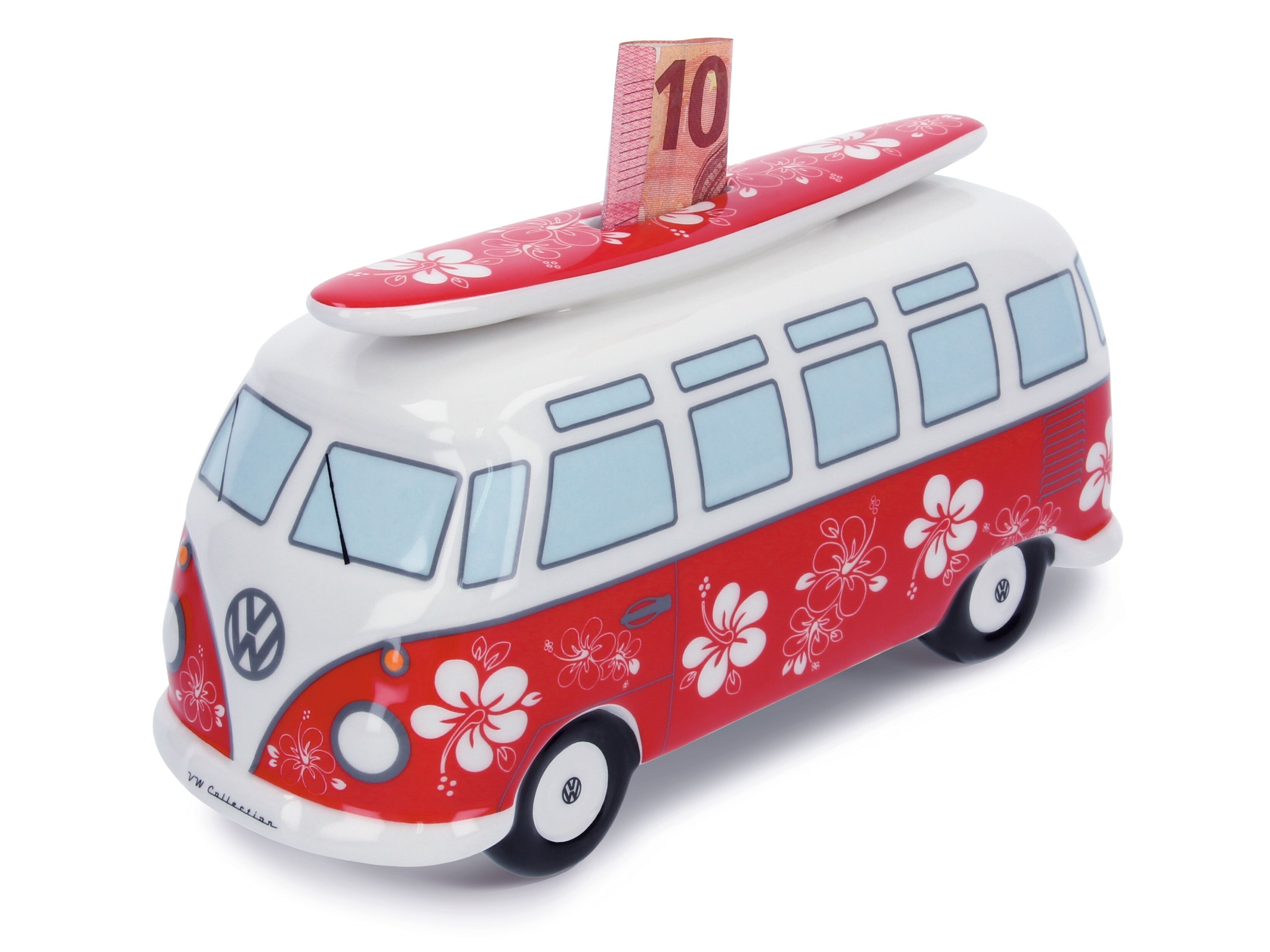 VOLKSWAGEN Combi VW T1 Salvadanaio con tavola da surf (1:18) - Ibisco