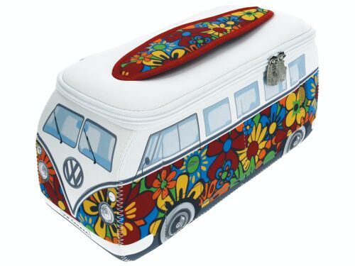 VOLKSWAGEN BUS VW T1 Bus 3D Neopren Universaltasche - Flower Power