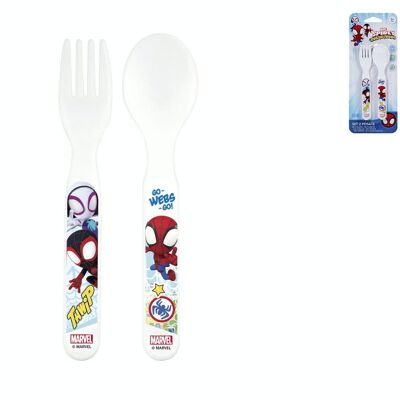 Confezione cucchiaio e forchetta Spidey Marvel