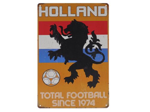 Holland voetbal metalen bord 20x30cm