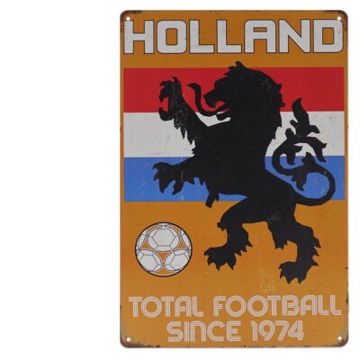Holland voetbal metalen bord 20x30cm