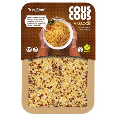 TREVIJANO Cous cous marocchino - vaschetta da 300g - 4 porzioni - Vegan - Pronto in 5 minuti