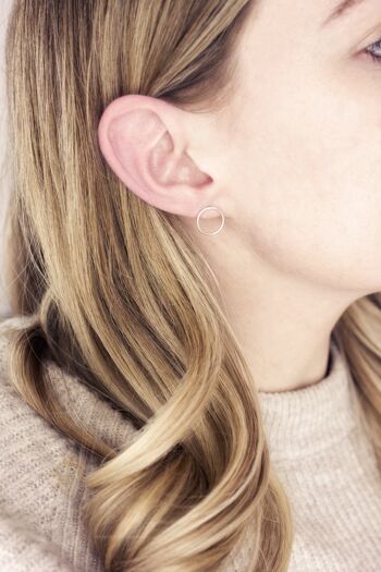 Boucles d'oreilles à cercle ouvert (argent) - Oui 2