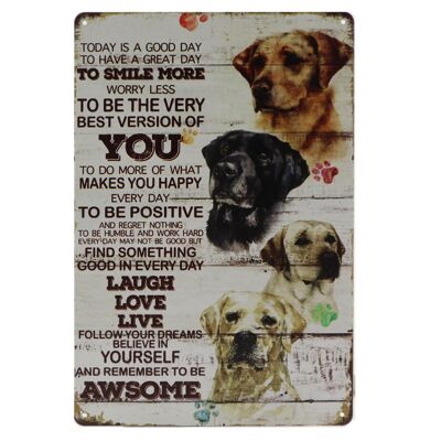 Honden metalen bord 20x30cm