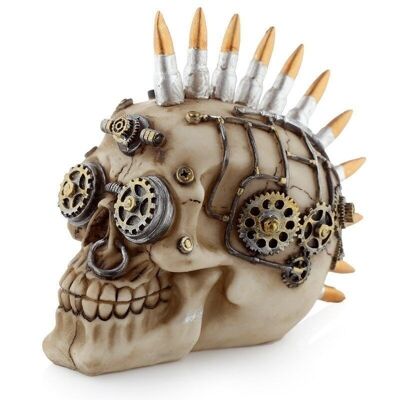 Steampunk Style Skull with Bullet Mohican