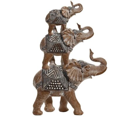 Statuetta di elefante impilato effetto legno