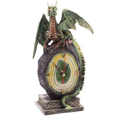 Geode Crystal Dragon Mantle Clock