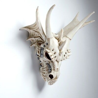 Dragon Skull Decoration with Metallic Detail