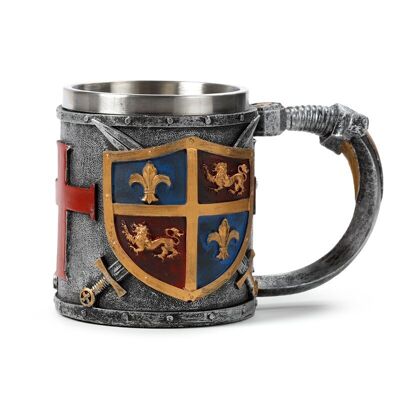 Decorative Coat of Arms Gold & Silver Tankard