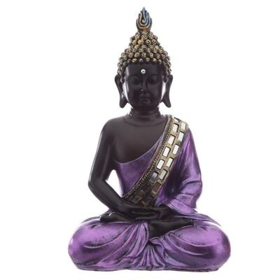 Contemplazione del Buddha tailandese viola e nero