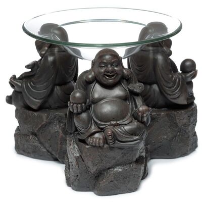 Bruciatore a cera e olio di Buddha cinese con effetto legno Peace of the East