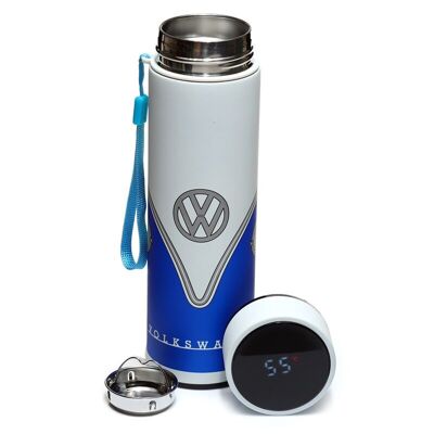 Termómetro digital Volkswagen VW T1 Camper Bus azul frío y calor botella