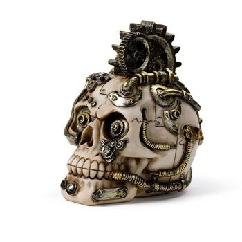 Crâne de style steampunk avec pignons et ressorts 3