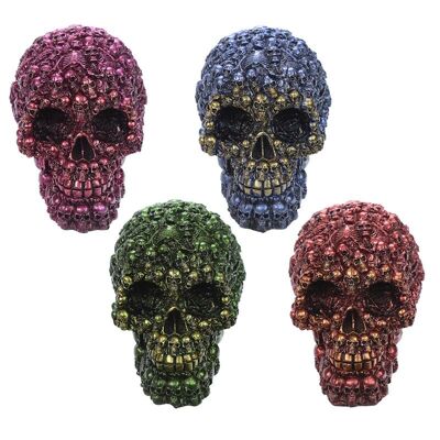 Decoración Metálica de Cabeza de Calavera Múltiple