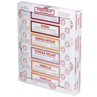37365 Stamford Masala Incense Sticks 12 Pack Set Stress Relief