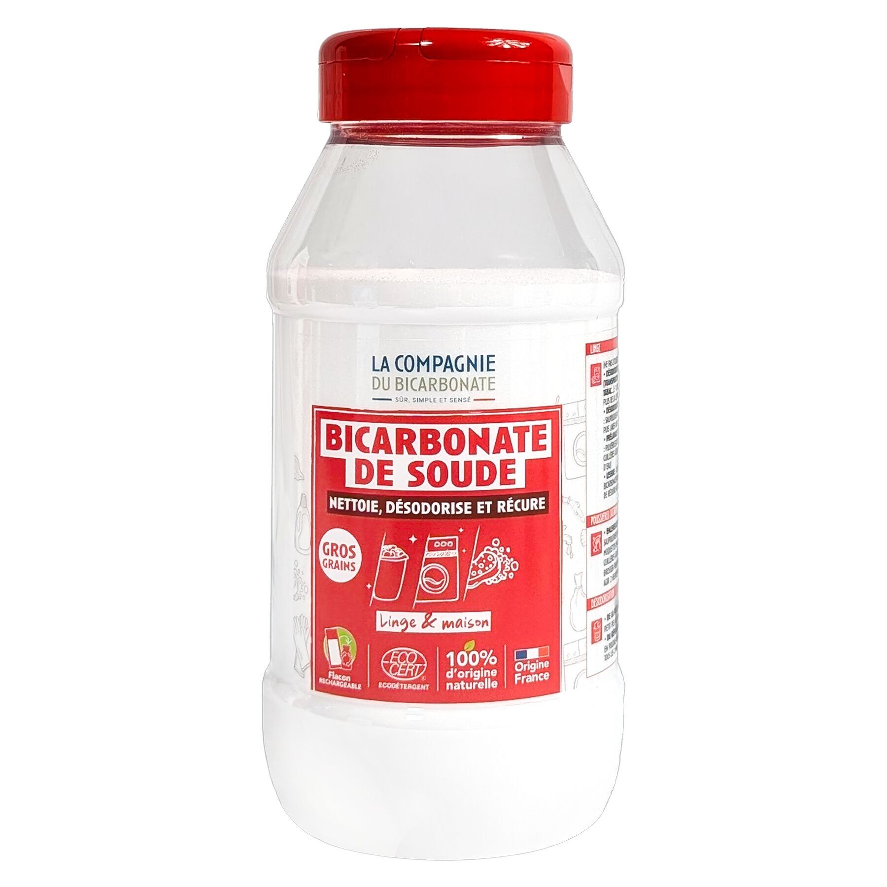 Natron für Wäsche und Haushaltsreinigung – Nachfüllbare Flasche – 1 kg