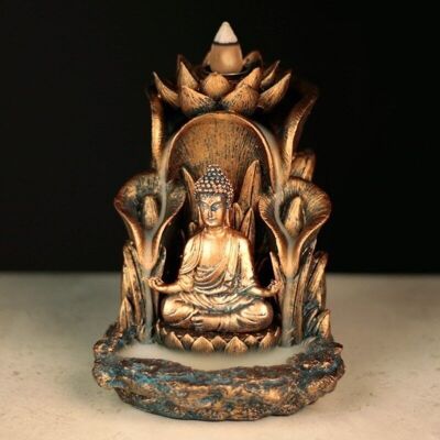 Quemador de incienso de reflujo de loto de Buda tailandés