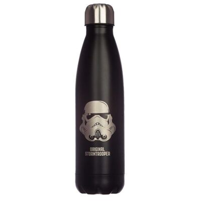 Botella de bebidas con aislamiento térmico frío y caliente de acero inoxidable reutilizable original Stormtrooper 500ml - Negro