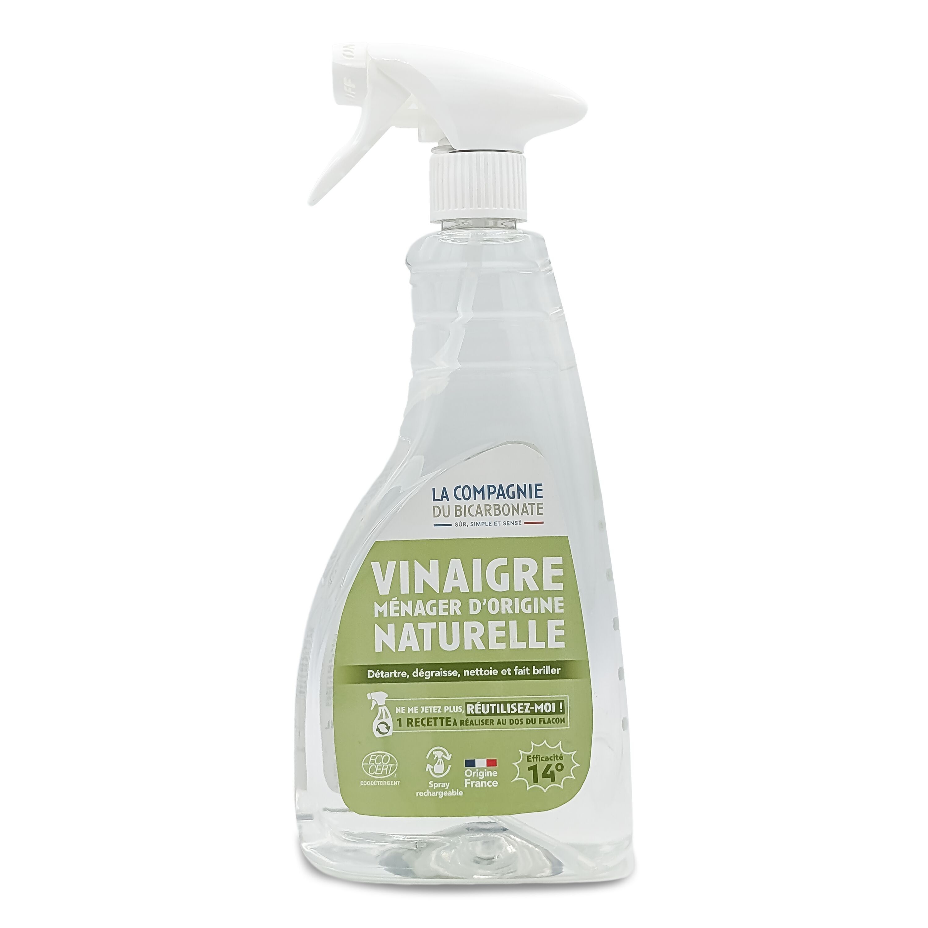 Vinagre blanco doméstico concentrado a 14° - Spray recargable - 750 ml