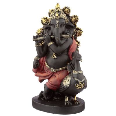 Ganesh Figur mit Pfeife und Pfau