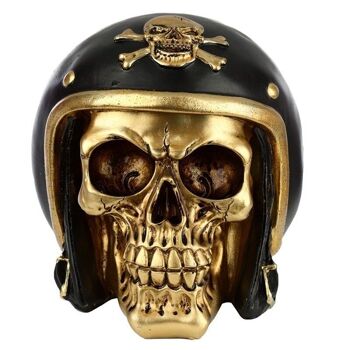 Crâne d'or dans l'ornement de casque de motard 2