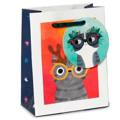 Christmas Angie Rozelaar Planet Cat Gift Bag Small