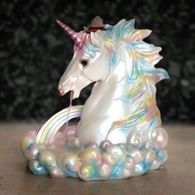 Quemador de incienso de reflujo de unicornio arcoíris