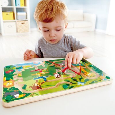 Hape - Wooden Toy - Jungle Magnetic Maze