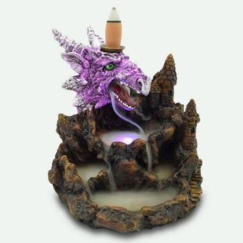 Brûleur d'encens à DEL Purple Dragon à refoulement 2