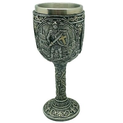 Decorative Knight and Castle Goblet
