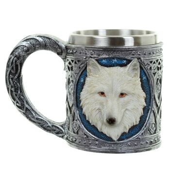 Chope de loup blanc décorative