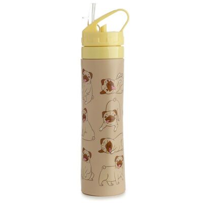 Borraccia pieghevole in silicone Mopps Pug da 600 ml